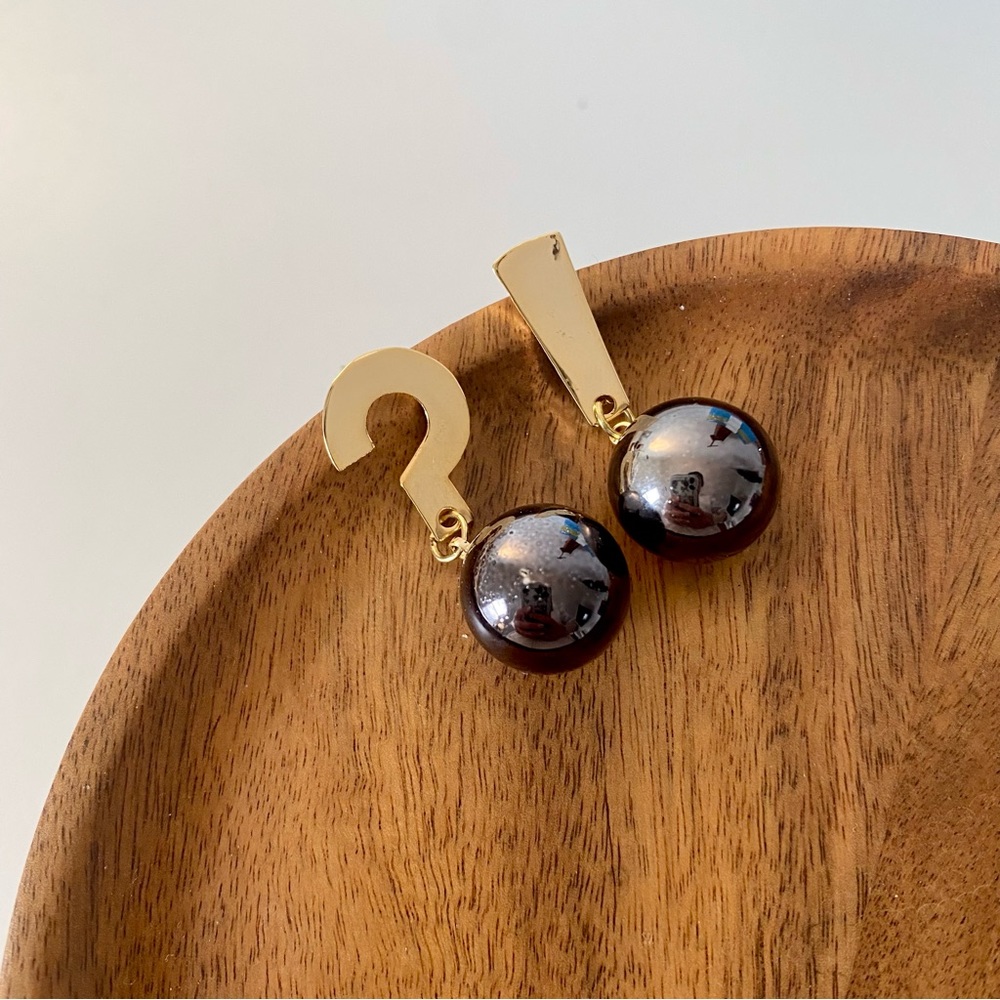 4/$15 Mix Match Mismatch Question Exclamation Grey Pearl Drop Earrings